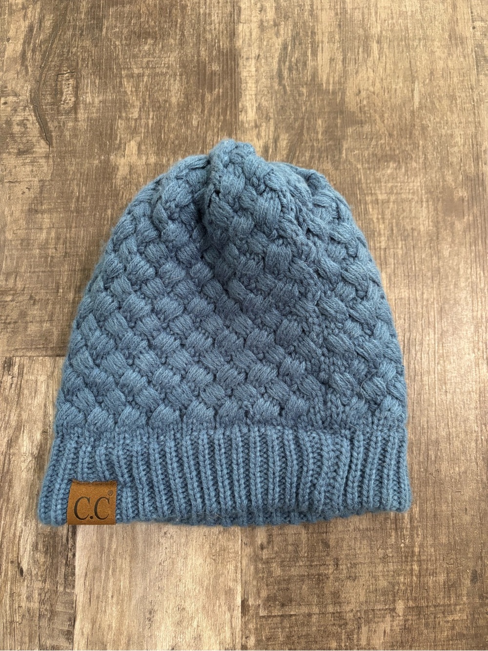 C.C Kids Dusty Blue Cable Knit Beanie